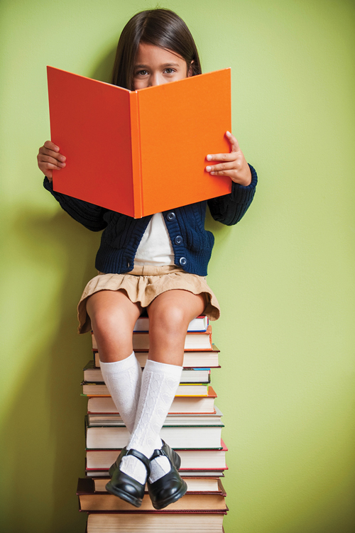 About the NHIDA - Girl sitting on books reading
